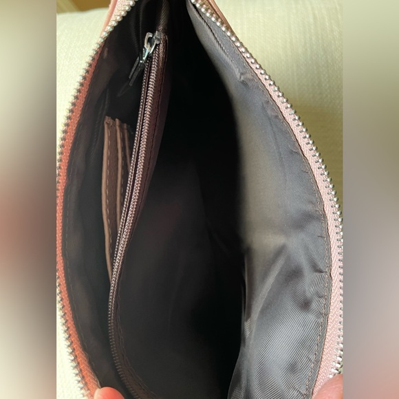 Lecxci Pebbled Leather Wristlet Clutch, Pink - Picture 12 of 13